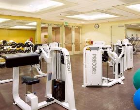 Fitness center at Hilton Los Angeles Airport.