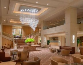 Lobby workspace at Hilton Los Angeles Airport.