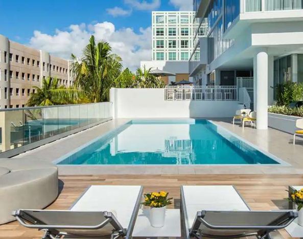 Relaxing outdoor pool at Hyatt Centric Miami South Beach.