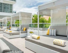 Outdoor patio perfect as workspace at Hyatt Centric Miami South Beach.