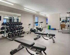 Fully equipped fitness center at Hyatt Centric Brickell Miami.