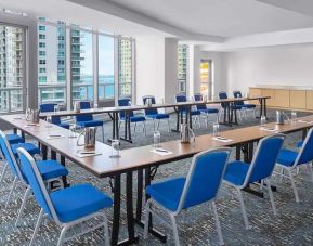 Meeting room with u shape table and view at Hyatt Centric Brickell Miami.