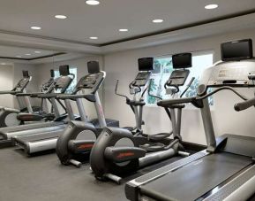 Fitness center with treadmills at Le Montrose.