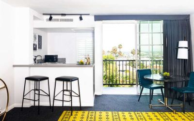 Living room perfect as workspace at Le Montrose.