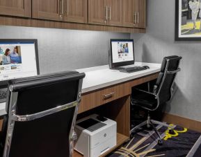 Business center with computers at Hampton Inn & Suites Los Angeles/ Hollywood.