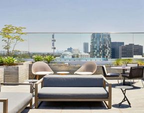 Rooftop with seating area at AC Hotel By Marriott Beverly Hills.