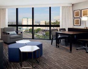 Hotel suite perfect as workspace at Embassy Suites By Hilton LAX Airport North.