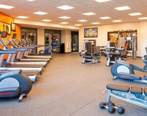 Fitness center with treadmills at Residence Inn By Marriott LAX Airport.