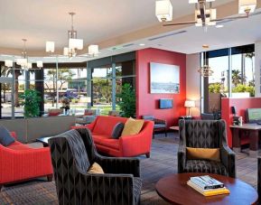 Lobby workspace at Residence Inn By Marriott LAX Airport.