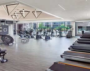 Fully equipped fitness center at Atlanta Marriott Northwest At Galleria.