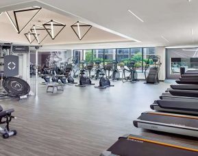 Fully equipped fitness center at Atlanta Marriott Northwest At Galleria.