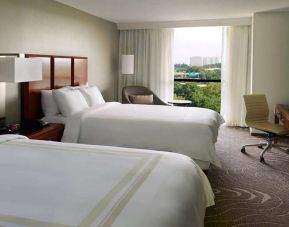 Twin room with desk and window at Atlanta Marriott Northwest At Galleria.