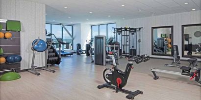 Fitness center available at H Hotel Los Angeles, Curio Collection By Hilton.
