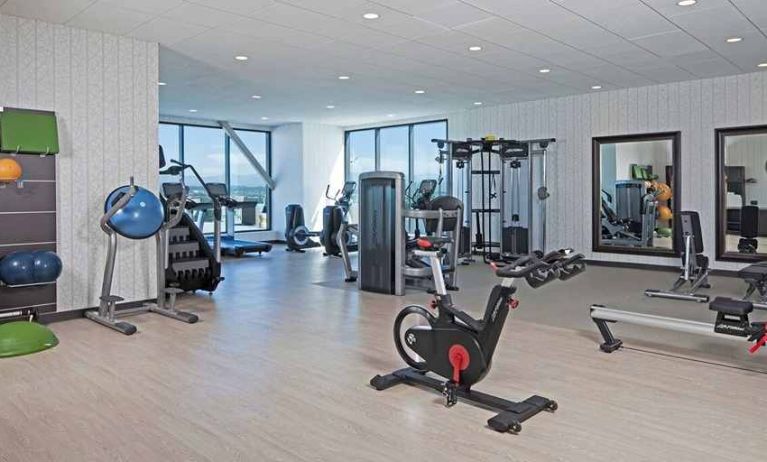 Fitness center available at H Hotel Los Angeles, Curio Collection By Hilton.
