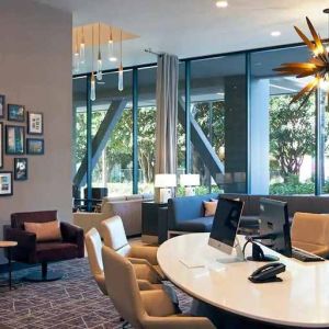 Business center available at H Hotel Los Angeles, Curio Collection By Hilton.
