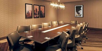 Meeting room at H Hotel Los Angeles, Curio Collection By Hilton.
