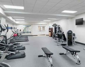 well equppied fitness center with weights and exercise equipment at Hampton Inn Philadelphia Center City-Convention Center.