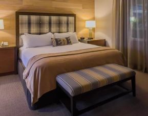 Cosy delux king bed at Lake Tahoe Resort Hotel.