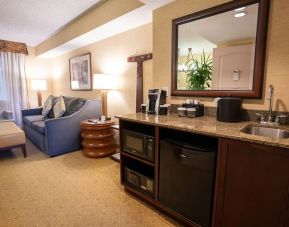 Spacious king room with lounge area at Lake Tahoe Resort Hotel.