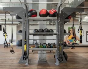 Fully equipped fitness center at SCP Hotel Colorado Springs.