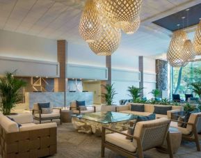 Comfortable lounge and coworking space at Park Shore Waikiki.