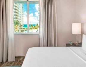 Delux king room with ocean view at Residence Inn Miami Beach Surfside.