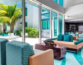 Lobby, lounge, and coworking space at Residence Inn Miami Beach Surfside.
