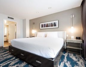 Comfortable delux king room with private bathroom at Hotel Felix Chicago.