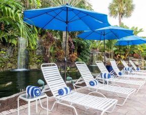 Relax in deck chairs with the sound of a fountain at Park Shore Resort.