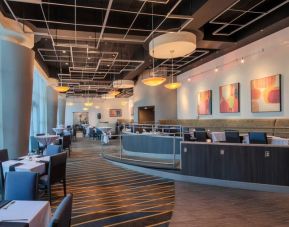 Comfortable dining and coworking space at Anaheim Marriott Suites.