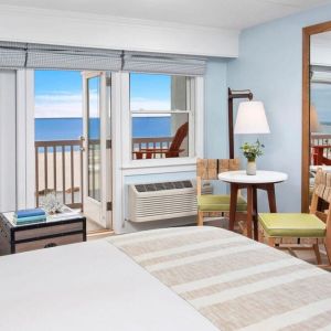 Day use room with natural light and ocean views at Sea Crest Beach Hotel.