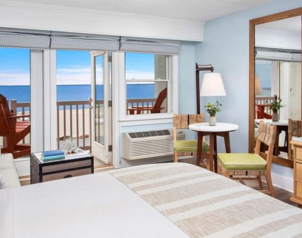 Day use room with natural light and ocean views at Sea Crest Beach Hotel.