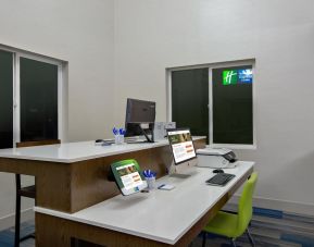Equipped business center with PC, internet, work space, and printer at Holiday Inn Express & Suites Ontario.
