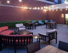 Comfortable outdoor coworking space at Hilton Garden Inn Dallas/Allen.