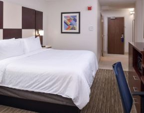 Delux king bed with TV and business desk at Holiday Inn Express Towson Baltimore N.