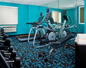 Well equipped fitness center at Fairfield Inn & Suites Houston Hobby Airport.