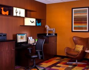 Dedicated business center with PC, internet, and printer at Fairfield Inn & Suites Houston Hobby Airport.