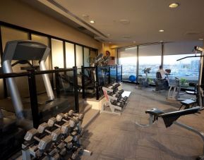 Well equipped fitness center at Pacific Gateway Hotel Vancouver Airport.