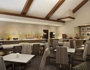 Comfortable dining and coworking space at Residence Inn Toronto Airport.