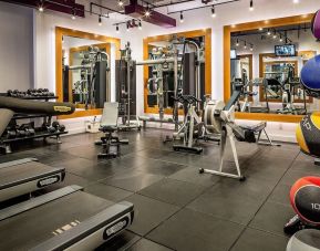 Well equipped fitness center at YOTEL New York.
