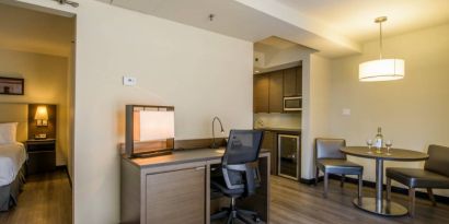 Rodd Miramichi River guest room, featuring in-room workspace with desk and chair.