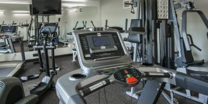Rodd Miramichi River’s fitness center has a wide range of exercise machines.