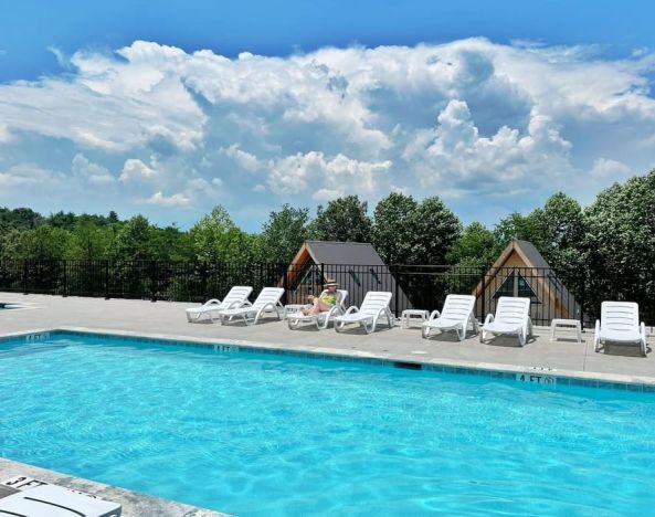 Luxurious outdoor pool at Skylaranna Hotel and Resort.