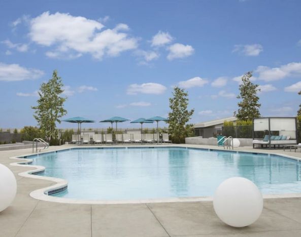 Stunning outdoor pool at Hyatt Regency at Los Angeles International Airport.