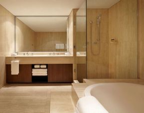 Private guest bathroom with shower at Hyatt Regency Perth.