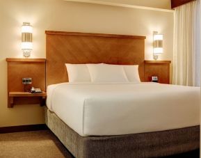 Spacious king bedroom with TV at Hyatt Place Houston – North.