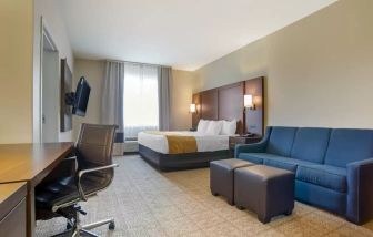 Spacious delux king with work station and TV at Comfort Suites Alexandria, LA.