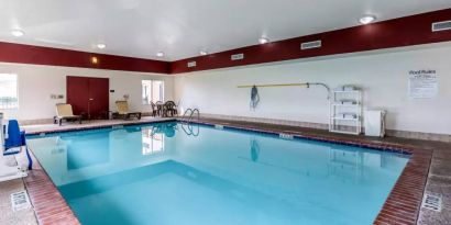 Refreshing indoor pool at Sleep Inn & Suites Stafford - Sugar Land.