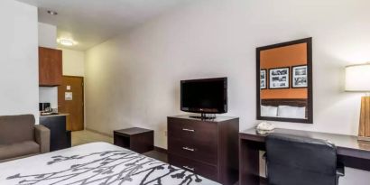 Day use room amenities at Sleep Inn & Suites Stafford - Sugar Land.