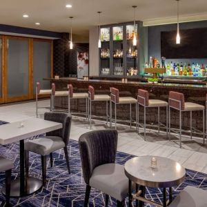 Hotel bar and coworking space at DoubleTree By Hilton Washington DC North/Gaithersburg.
